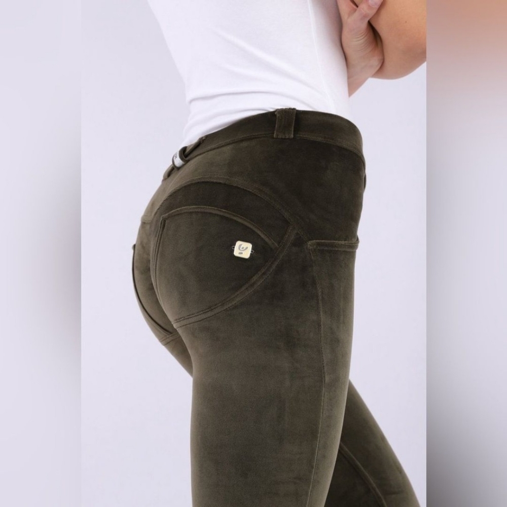 Freddy WRUP Olive Green Velour Shaping Skinny Pants